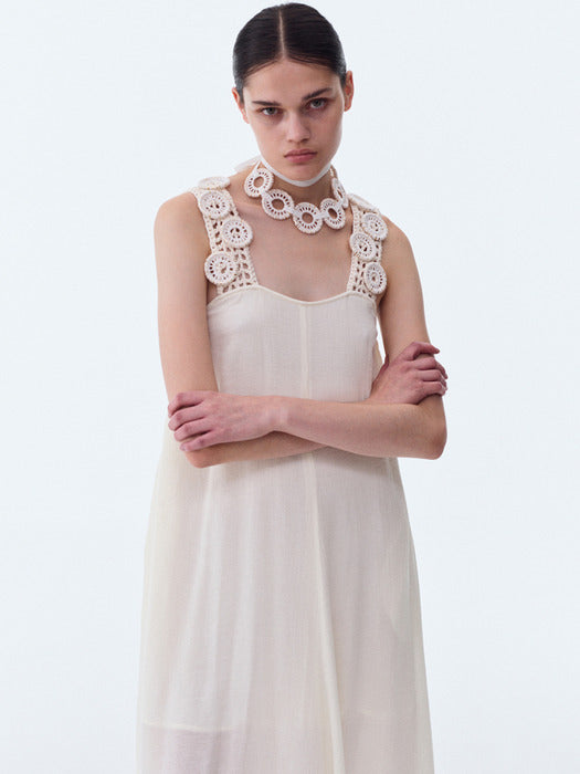 [recto] BOHEMIAN CRUISE LONG DRESS (CREAM)