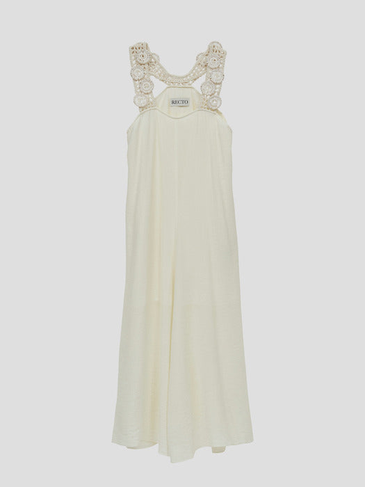 [recto] BOHEMIAN CRUISE LONG DRESS (CREAM)