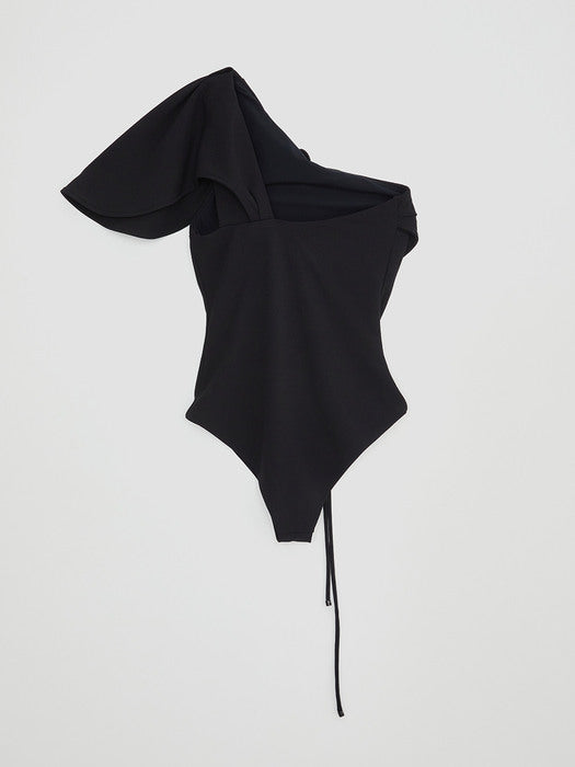 [recto] ONE SHOULDER JERSEY SWIM SUIT (BLACK)