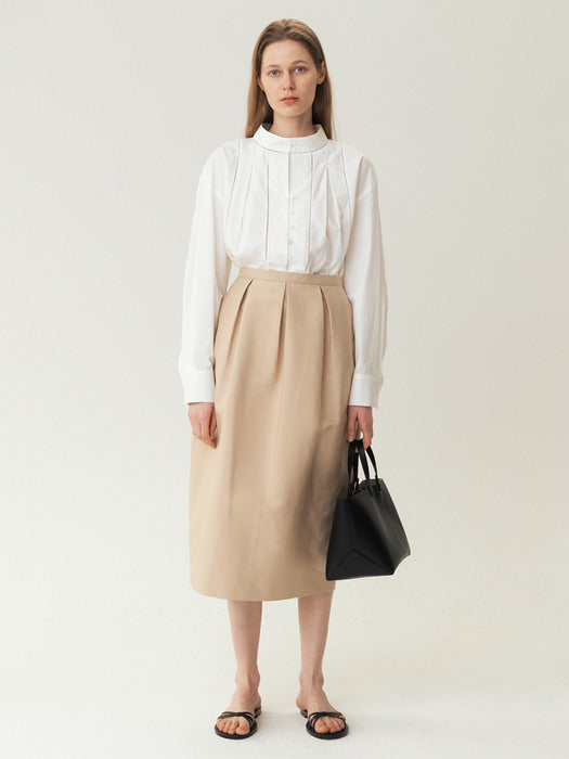Kindersalmon Voluminous Midi Skirt Beige