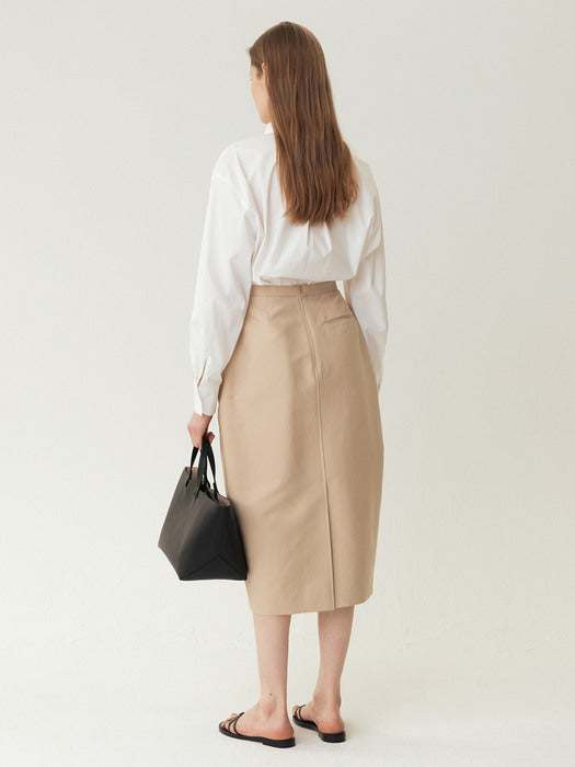 Kindersalmon Voluminous Midi Skirt Beige
