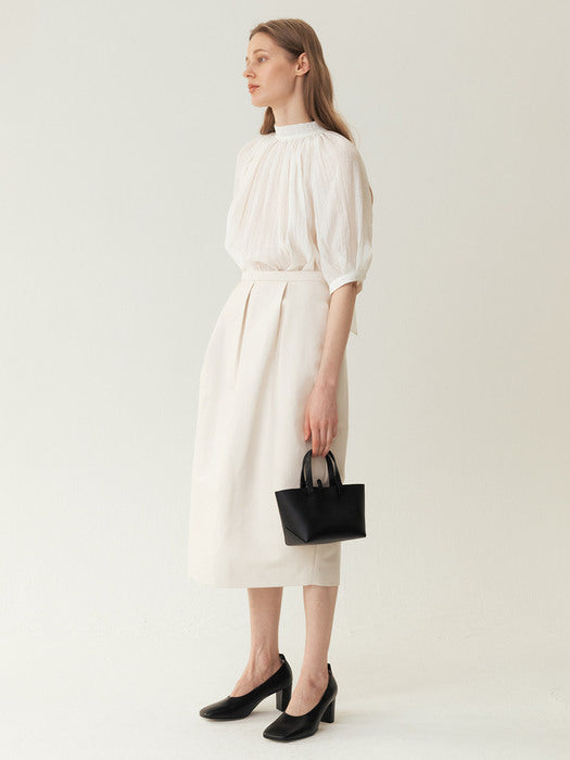 Kindersalmon Voluminous Midi Skirt Cream