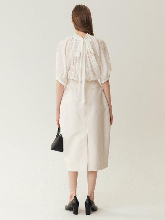 Kindersalmon Voluminous Midi Skirt Cream