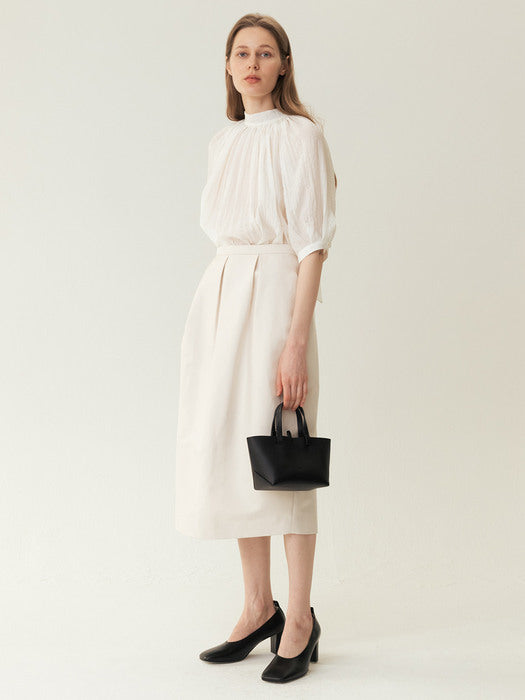 Kindersalmon Voluminous Midi Skirt Cream