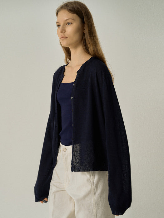 Facade Pattern Cardigan - navy