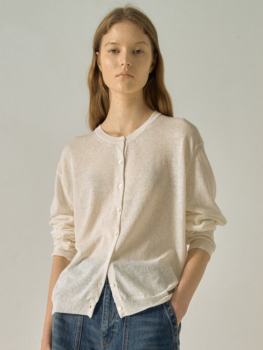 Facade Pattern Cardigan - cream