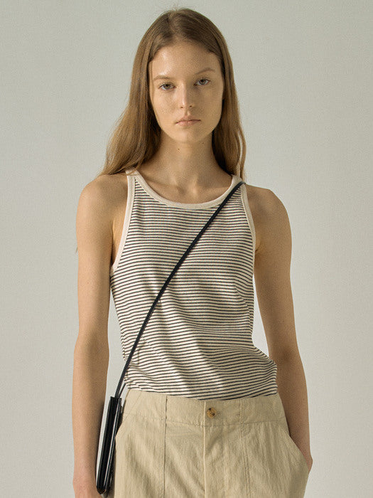 [facade pattern] Striped Sleeveless Top (2 Colors)