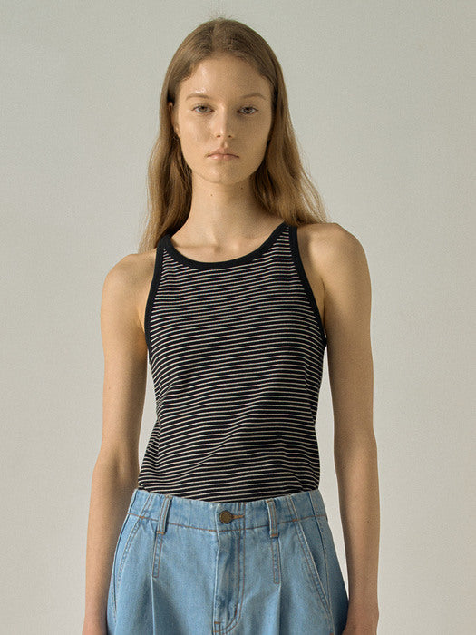 [facade pattern] Striped Sleeveless Top (2 Colors)