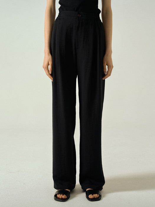 [facade pattern] Banding Texture Pants - Black