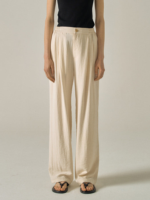 Facade Pattern Banding Texture Pants ivory