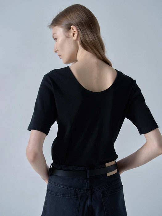 [facade pattern] Scoop Neck T-Shirt (5 Colors)