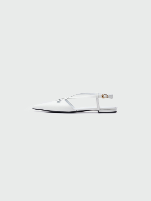 Eenk Winsely Point Toe Cross-Strap Flat Sandals - Ivory