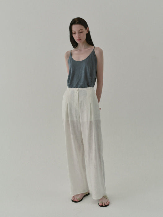 [moia] linen U sleeveless (ocean)