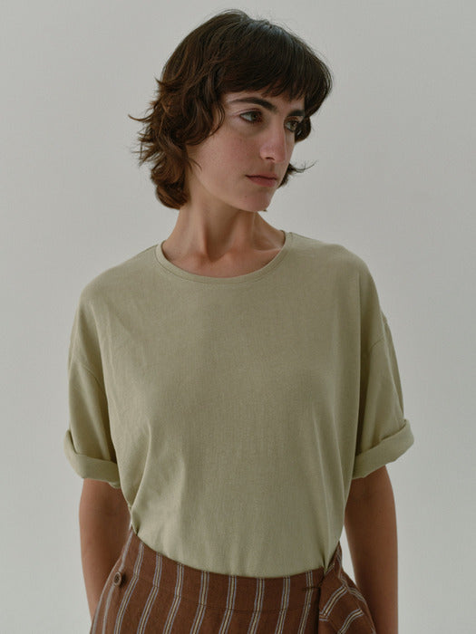 [moia] stitch t-shirt (melon)