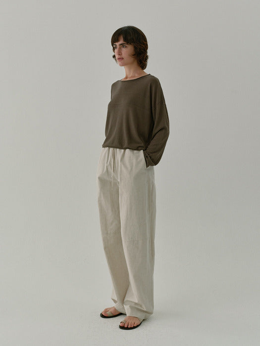 [moia] lin crop knit (oak)