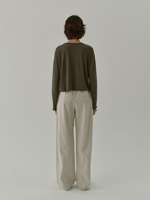 [moia] lin crop knit (oak)