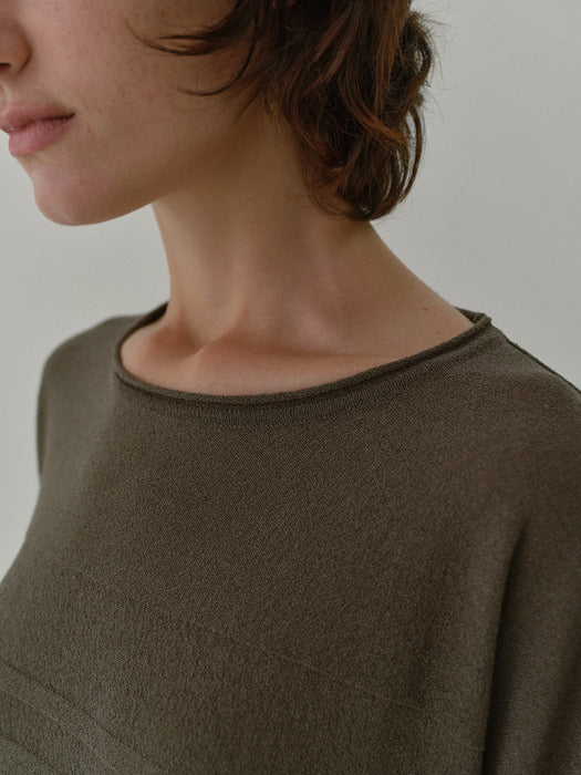 [moia] lin crop knit (oak)