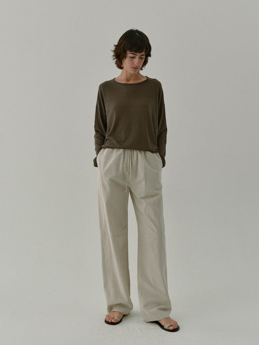 [moia] lin crop knit (oak)