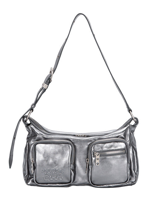 Handbags, Wallets & Cases in metallic grey foiled plain - Premium quality product image