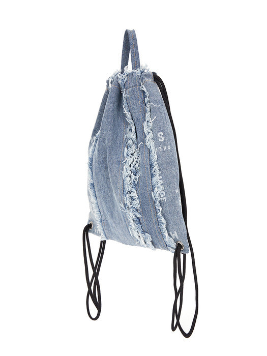 FLAT DRAWSTRING BACKPACK_denim
