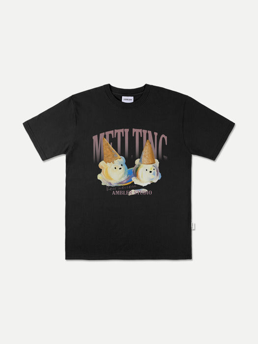 [ambler] Ice cream Over fit T-Shirts AS1021 (Black)