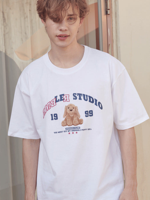 Ambler Puppy Doll Over fit T-Shirts (White)