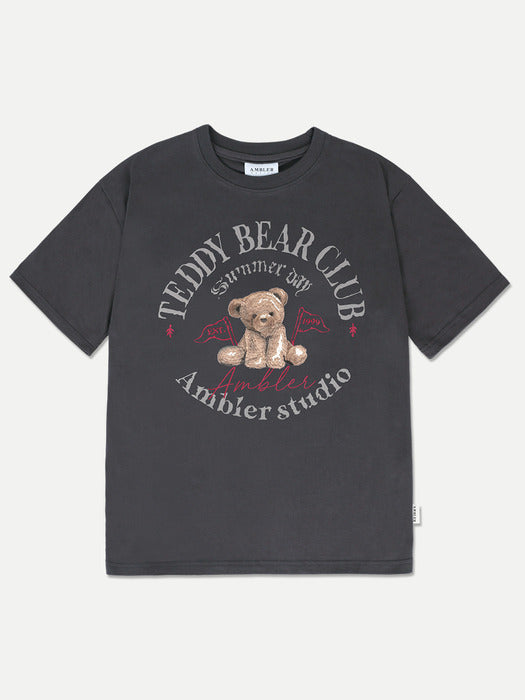 [ambler] BEAR CLUB Over fit T-Shirts AS1028 (Dark Gray)