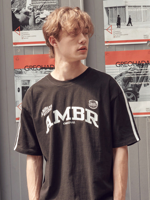 [ambler] SPORTY AMBR Over fit T-Shirts AS1029 (Black)