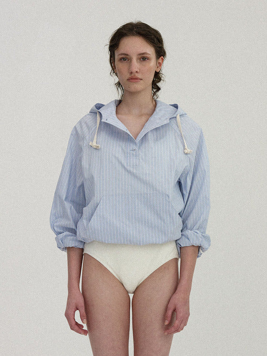 Nothing Written Castel hoodie anorak (Blue stripe)