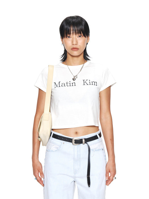 LOGO CROP TOP IN WHITE
