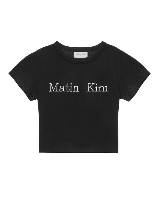 LOGO CROP TOP IN BLACK