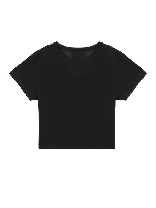 LOGO CROP TOP IN BLACK
