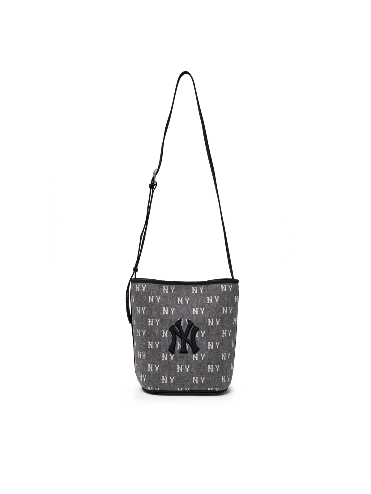 MLB Korea Classic Monogram Vintage Denim Bucket Bag