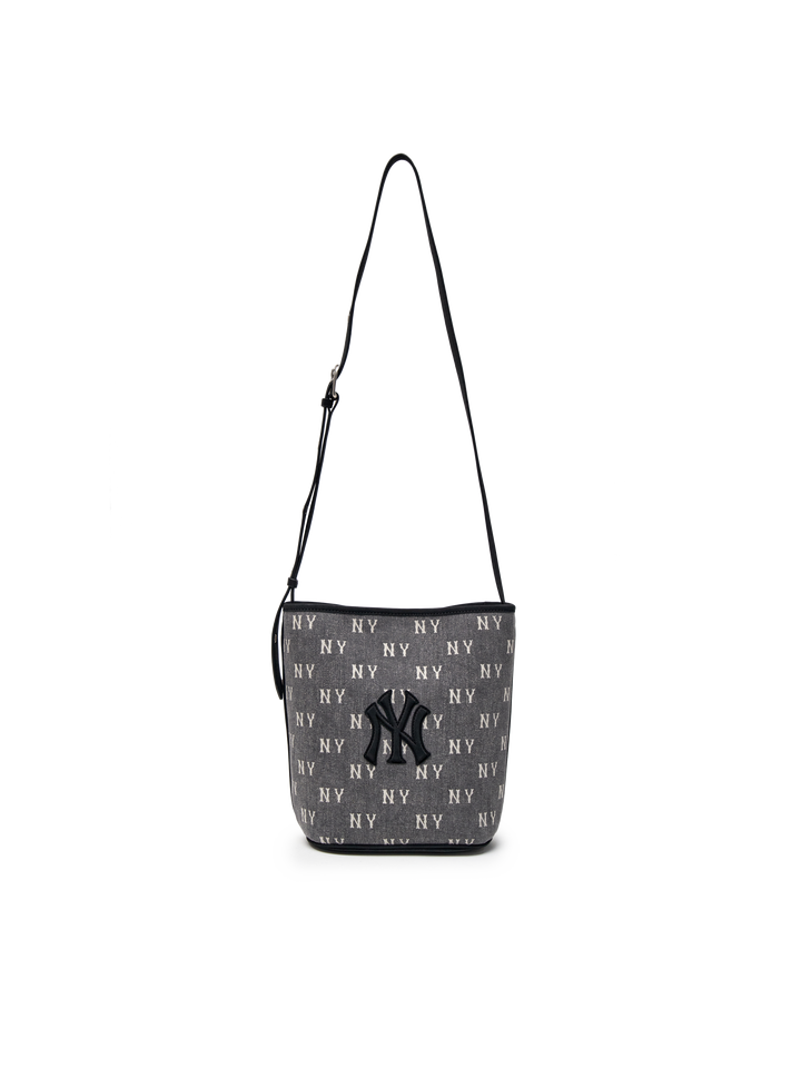 Mlb Classic Monogram Vintage Denim Bucket Bag