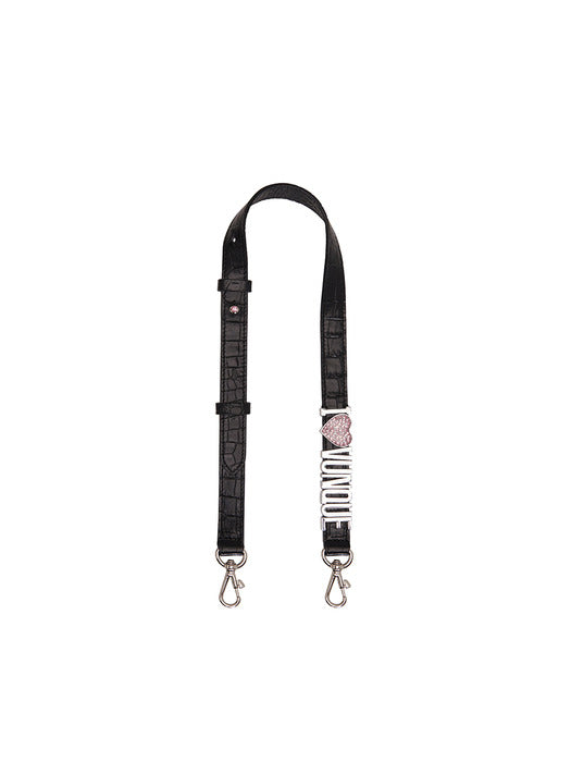 Vunque Initial Leather Strap Black