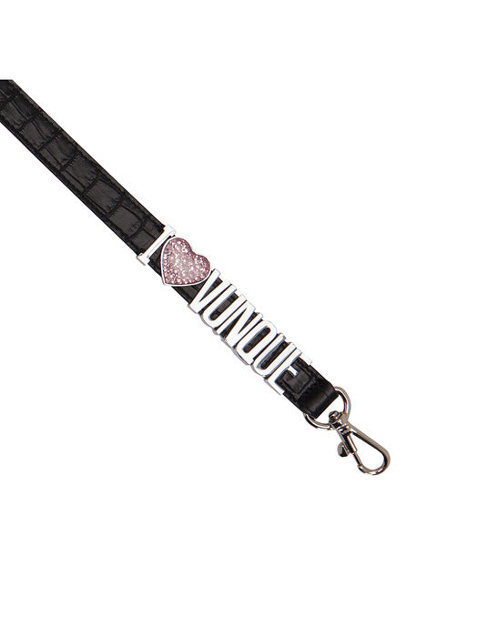 Vunque Initial Leather Strap Black