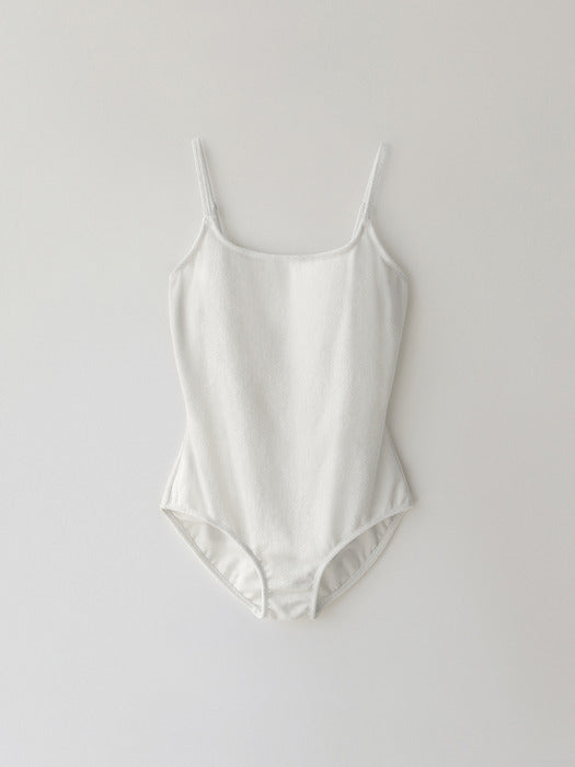 [nothing written] Terry one-piece swim suit (White)