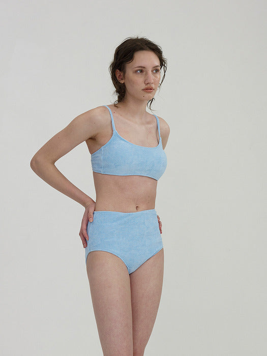 [nothing written] Terry cotton bikini (Blue)