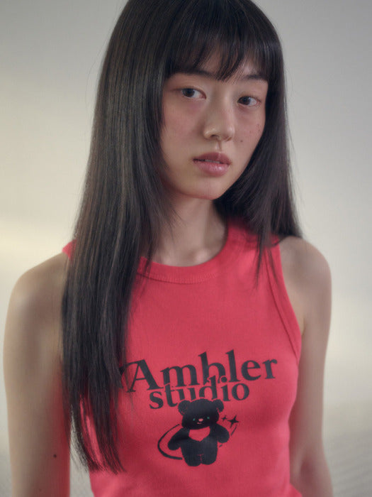 Ambler Space Bear Sleeveless Shirt (Pink)