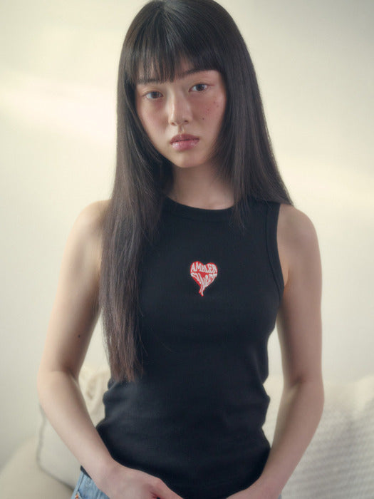 [ambler] Herat Sunset Sleeveless Shirt AN202 (Black)