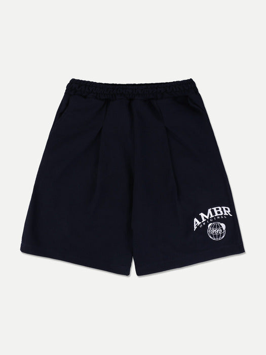 [ambler] SPORTY AMBR Training Banding Sweat Short Pants ASP603 (Navy)