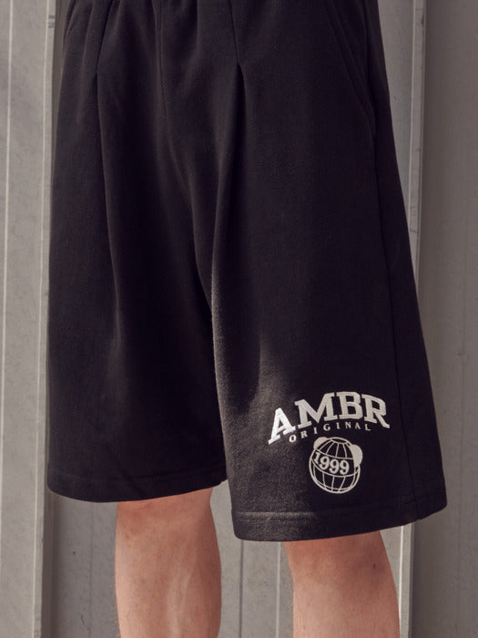 [ambler] SPORTY AMBR Training Banding Sweat Short Pants ASP603 (Black)