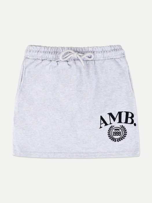 [ambler] Skirt BIG AMB Skirt ASK301 (White-Melange)