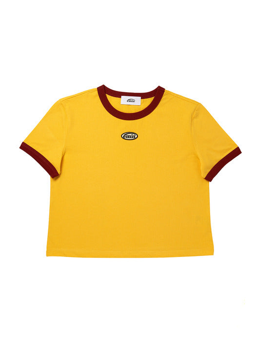 [emis] RINGER TEE - YELLOW/BURGUNDY