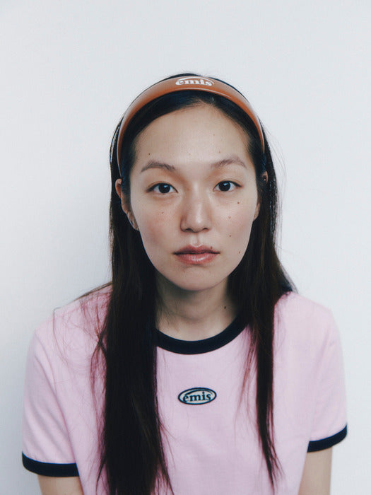 [emis] RINGER TEE - LIGHT PINK/BLACK