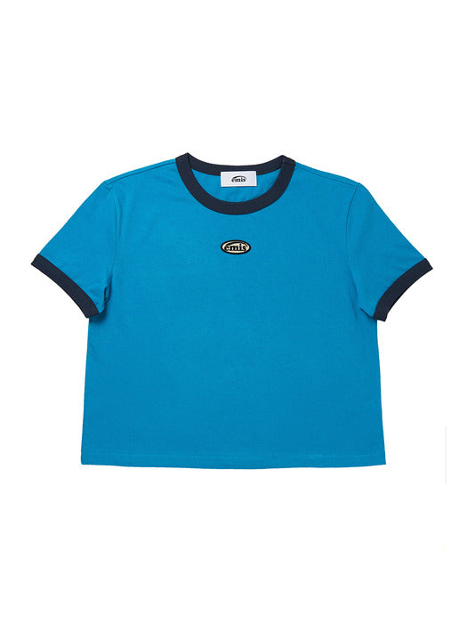 [emis] RINGER TEE - AQUA BLUE/NAVY