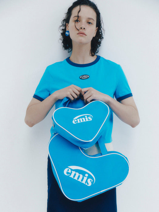 [emis] RINGER TEE - AQUA BLUE/NAVY