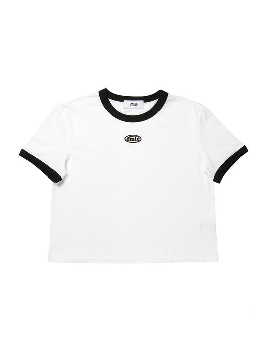 [emis] RINGER TEE - WHITE/BLACK