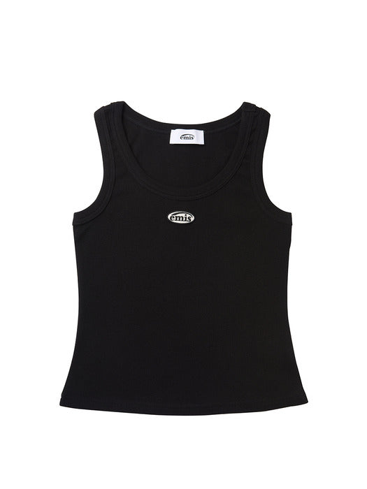 [emis] MINI WAPPEN SLEEVELESS TOP-BLACK
