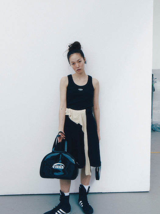 [emis] MINI WAPPEN SLEEVELESS TOP - BLACK